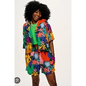 Lucy and Yak Top Womens 2XL‎ Button up in Paradisia Print